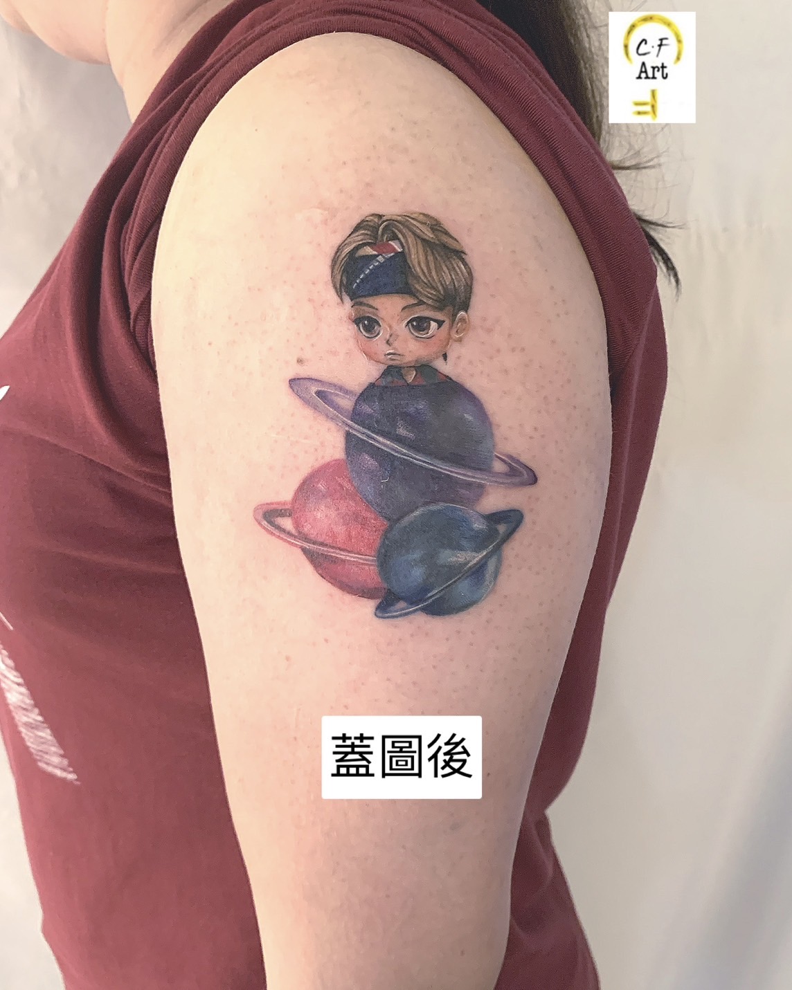 刺青蓋圖作品案例前後照分享：後