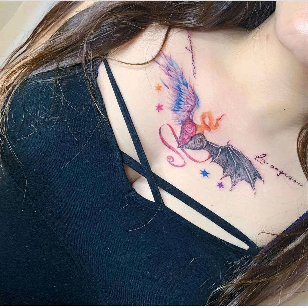 水彩刺青|彩色刺青|天使刺青|惡魔刺青