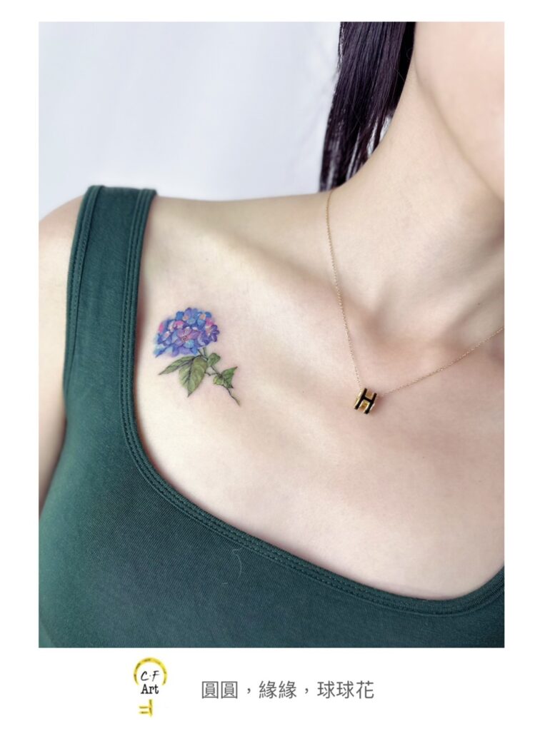 繡球花刺青適合作為作為親情、友情或愛情的象徵