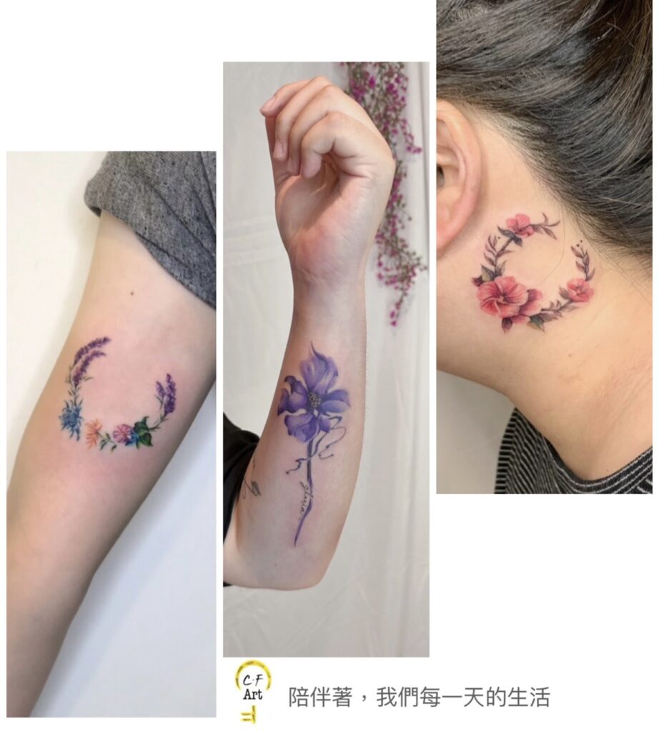 藉由不同的花朵刺青帶來全新象徵